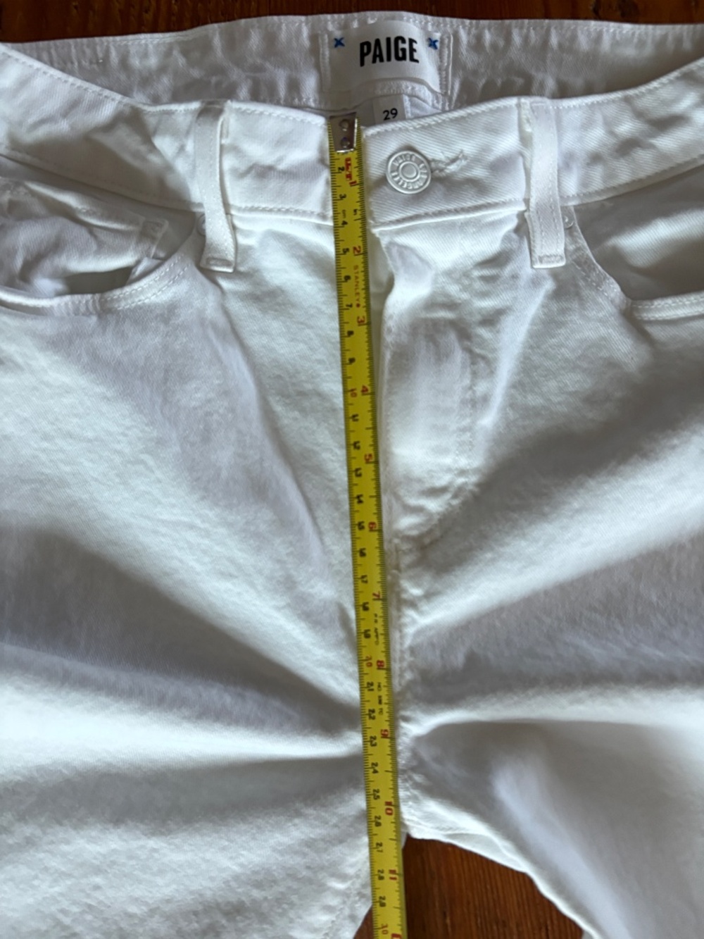 Paige Cindy Crop White Jeans, Size 29 Raw Hem - Picture 9 of 11